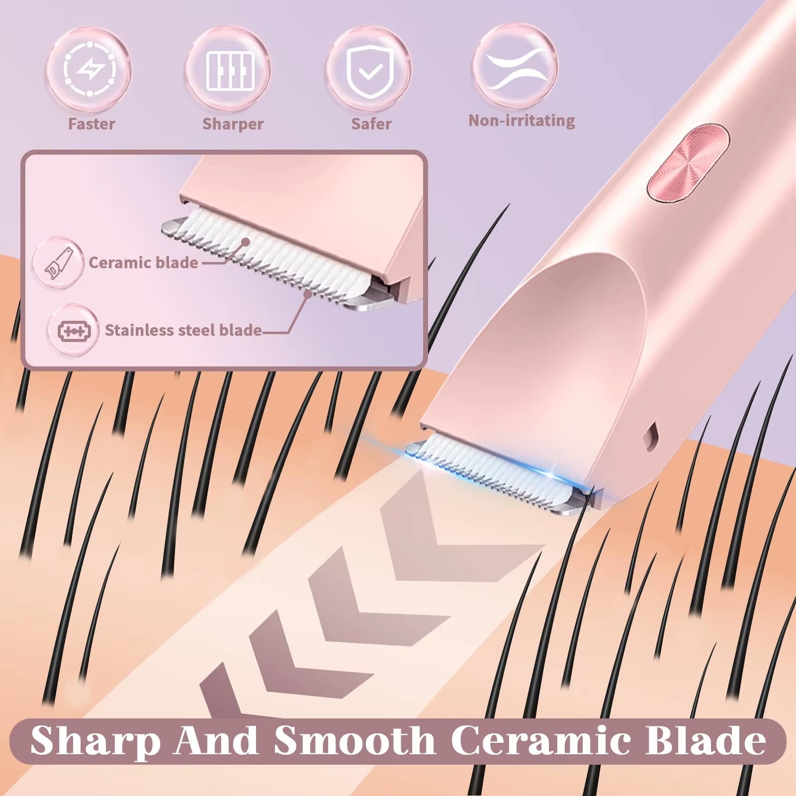 TrimGleam® LushTrim — Smooth & Gentle Electric Hair Removal for Face, Body & Bikini