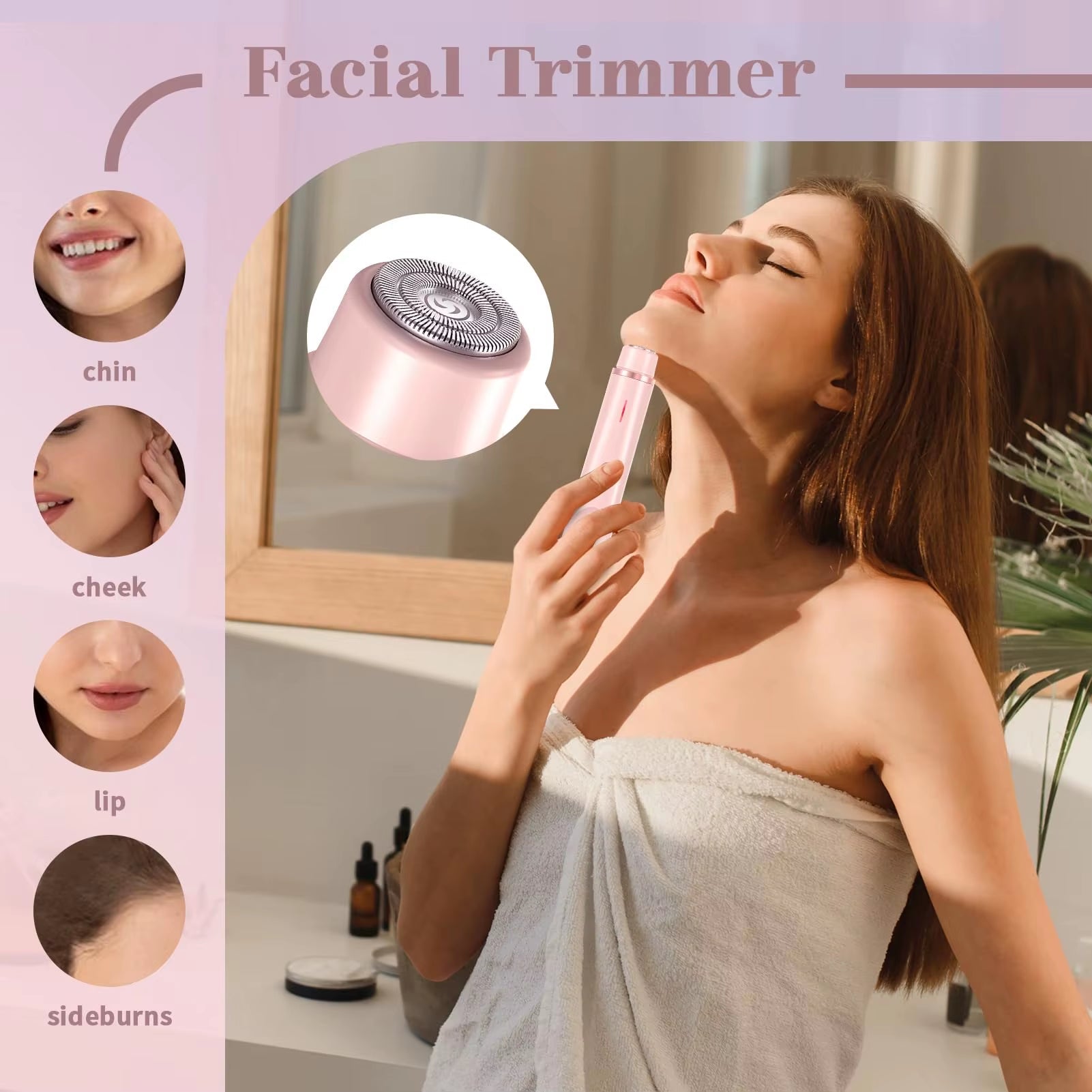 TrimGleam® LushTrim — Smooth & Gentle Electric Hair Removal for Face, Body & Bikini