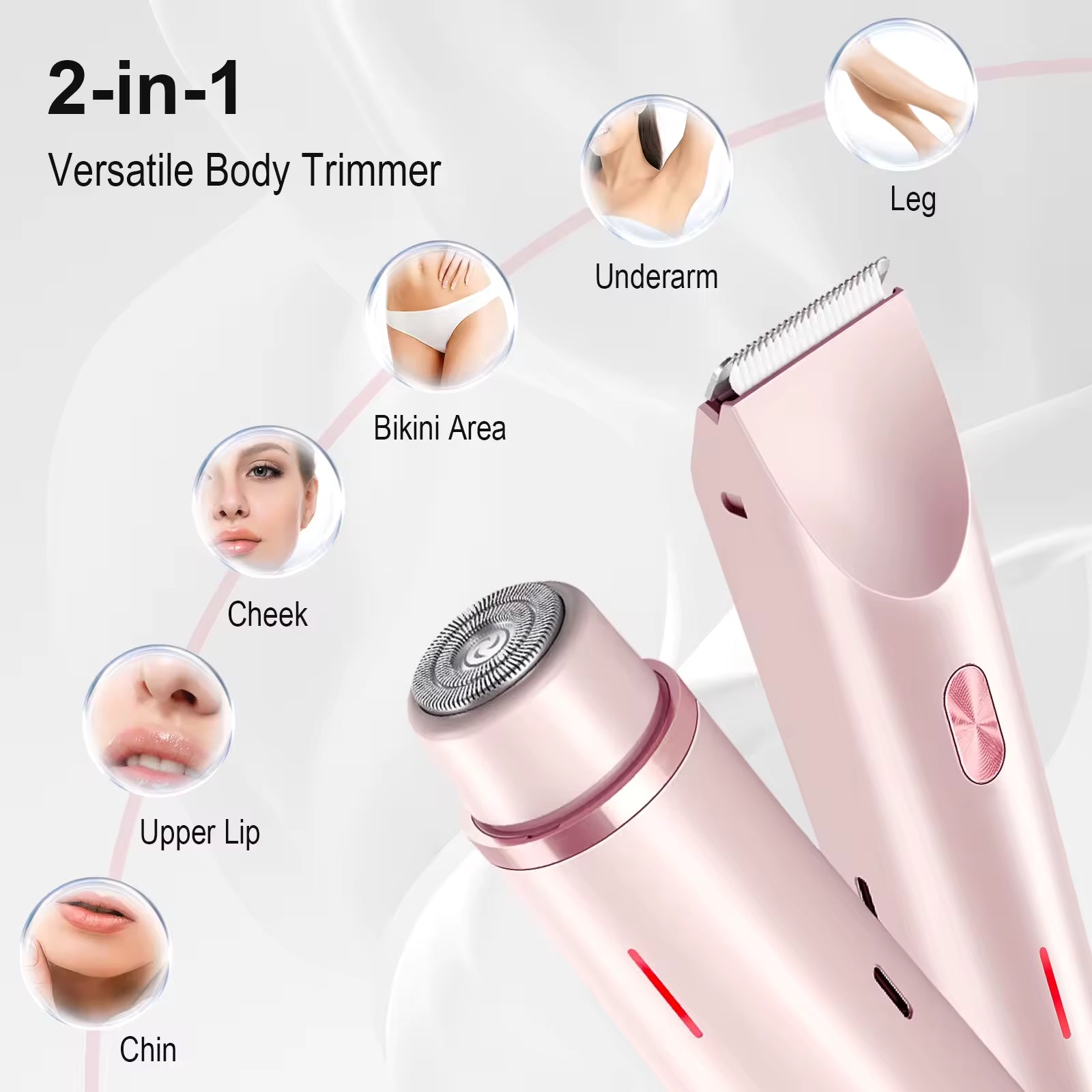 TrimGleam® LushTrim — Smooth & Gentle Electric Hair Removal for Face, Body & Bikini