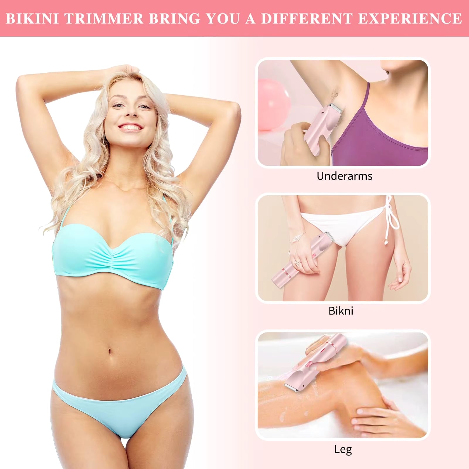 TrimGleam® LushTrim — Smooth & Gentle Electric Hair Removal for Face, Body & Bikini