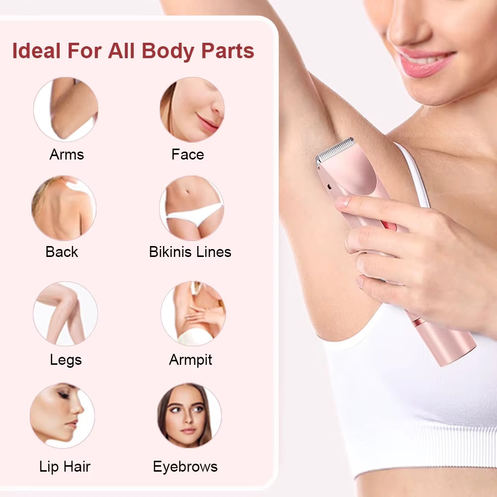 TrimGleam® LushTrim — Smooth & Gentle Electric Hair Removal for Face, Body & Bikini